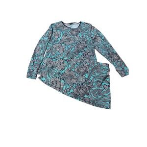 Lands End Swim Top Rash Guard (size M 10-12) And Swim Skirt (Size 6) EUC